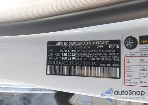 2016 Mercedes-Benz S 550 из США, поврежденный, VIN WDDUG8CB9GA239419